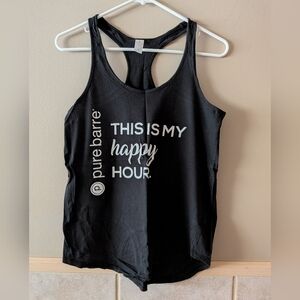 Pure Barre Black This is My Happy Hour Tank, Size M